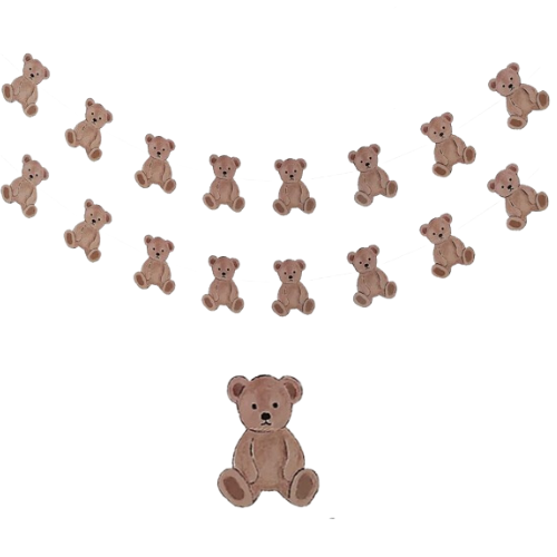 Brown Teddy Bear Shaped Party Garland