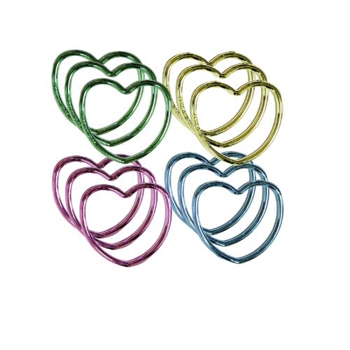 Metallic Heart Bangles -12 Pack