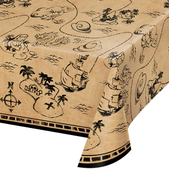 7 Seas Pirate Party Treasure Map Plastic Tablecloth