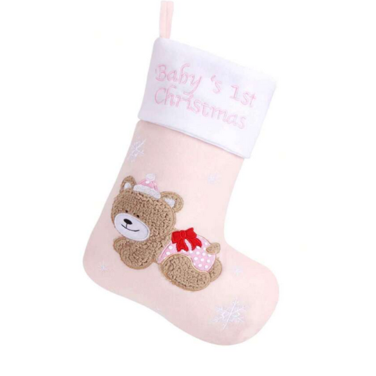 Baby's First Christmas Pink Stocking