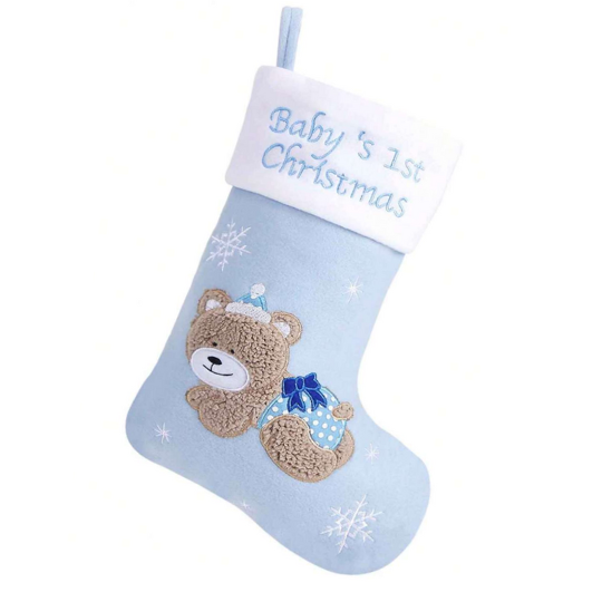 Baby's First Christmas Blue Stocking