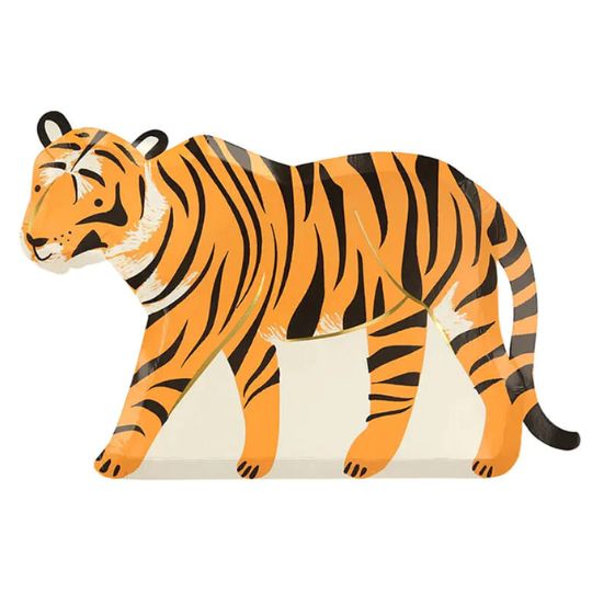 Tiger Shaped Jungle Party Plate Meri Meri 