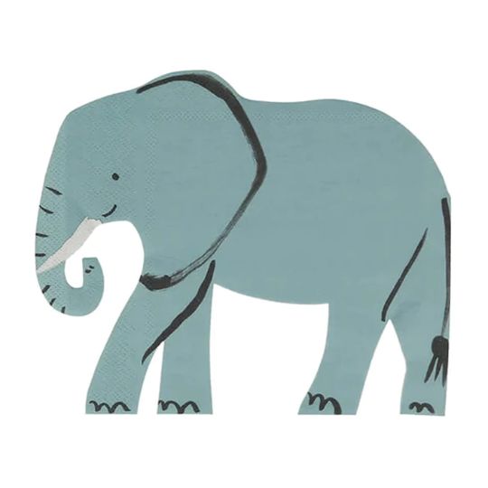 Elephant Shaped Jungle Party Napkin Meri Meri