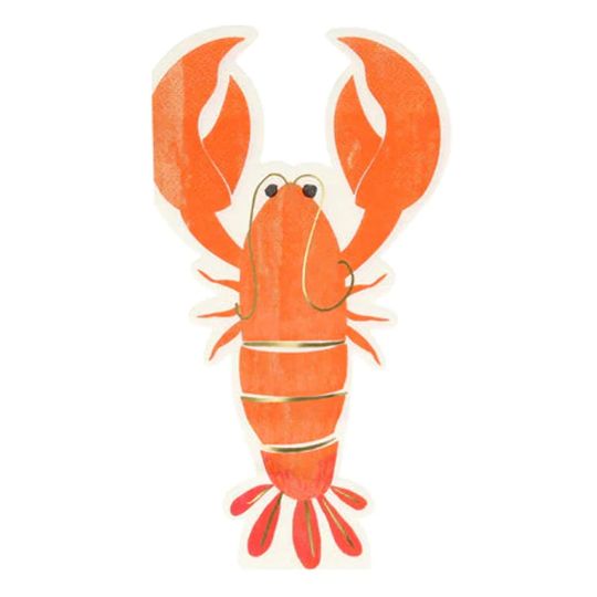 Lobster Shaped Paper Party Napkins - Under The Sea - Meri Meri