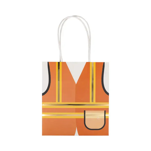 Construction Vest Paper Party Bag - Pack of 6