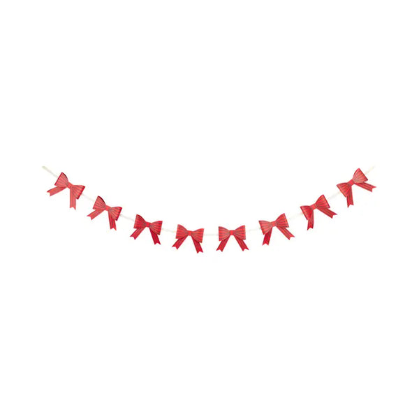 Christmas Red Bow Paper Party Banner