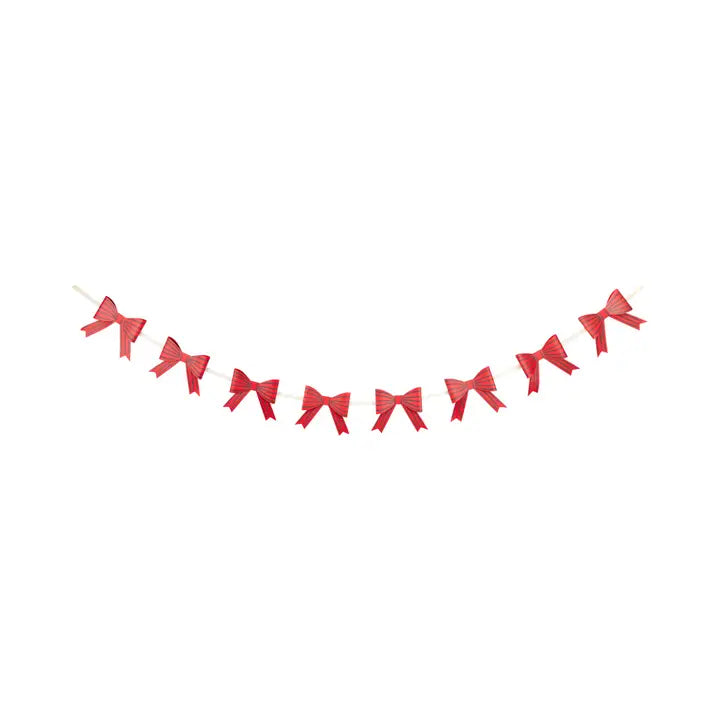Christmas Red Bow Paper Party Banner