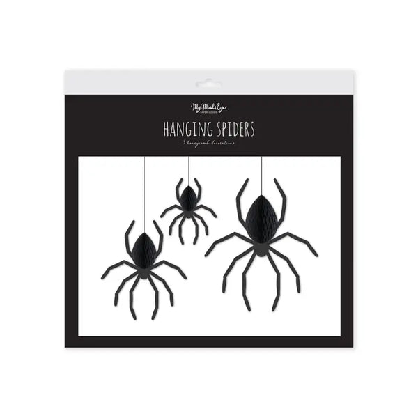 Hanging Spiders Halloween Party Decoration - 3 Pack