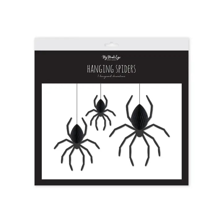 Hanging Spiders Halloween Party Decoration - 3 Pack