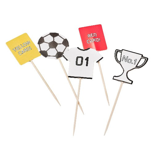 Kick Off Soccer Party Cupcake Toppers
