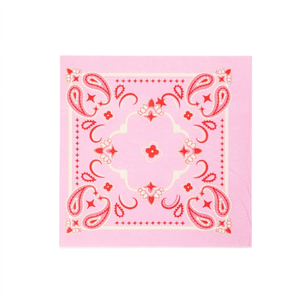 Cowboy Pink Bandana Paper Cocktail Napkin