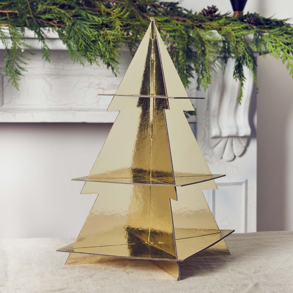 Gold Christmas Tree Party Treat Stand