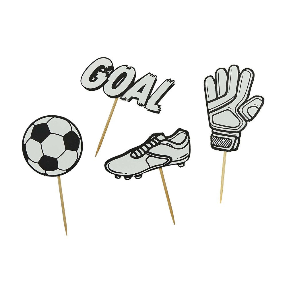 Kick Off Soccer Party Cupcake Toppers