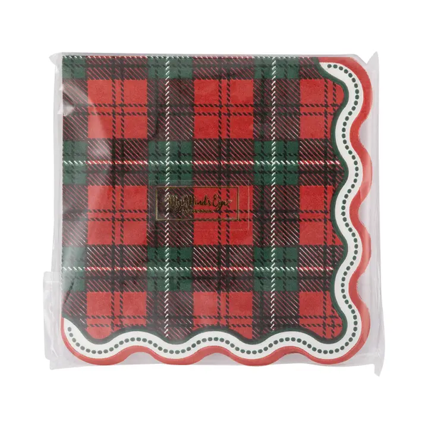 Christmas Red and Green Plaid Paper Party Small Napkins – Pack of 24
