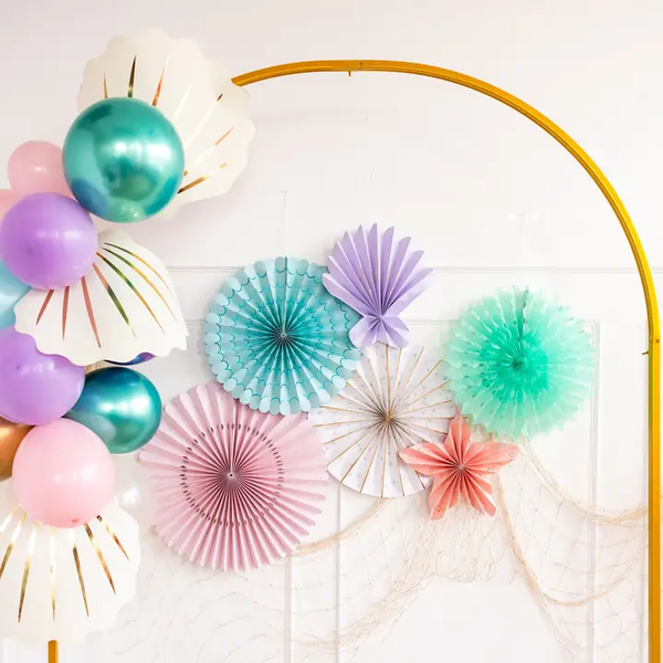 Mermaid Under the Sea Paper Fan Set – Set of 6
