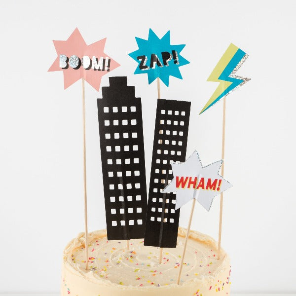 Wham Zap Boom! Superhero Party Cake Topper Meri Meri