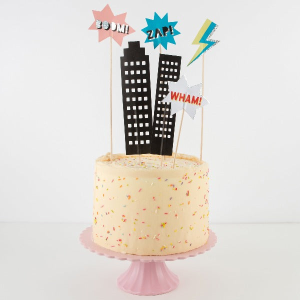 Wham Zap Boom! Superhero Party Cake Topper Meri Meri