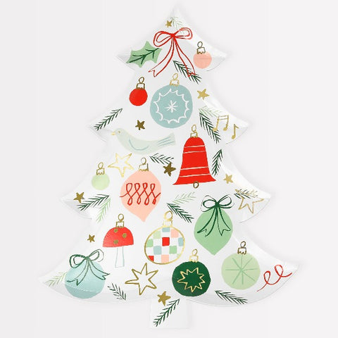 Festive Christmas Tree Shaped Plates - Meri Meri Christmas 