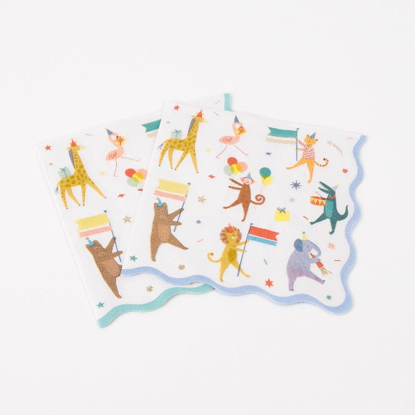 Animal Parade Large Paper Party Napkins Meri Meri