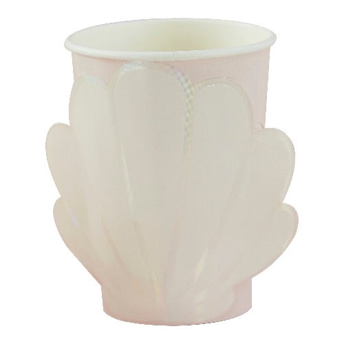 Mermaid Iridescent Shell Shaped Paper Party Cups