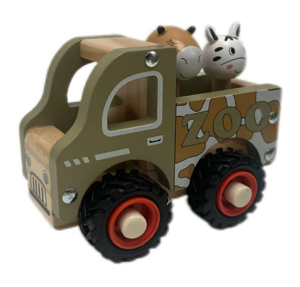 Wooden Zoo Truck Toy with Animal Figurines – Timber Toy
