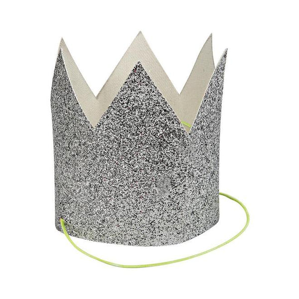 Mini Silver Glitter Crowns Meri Meri