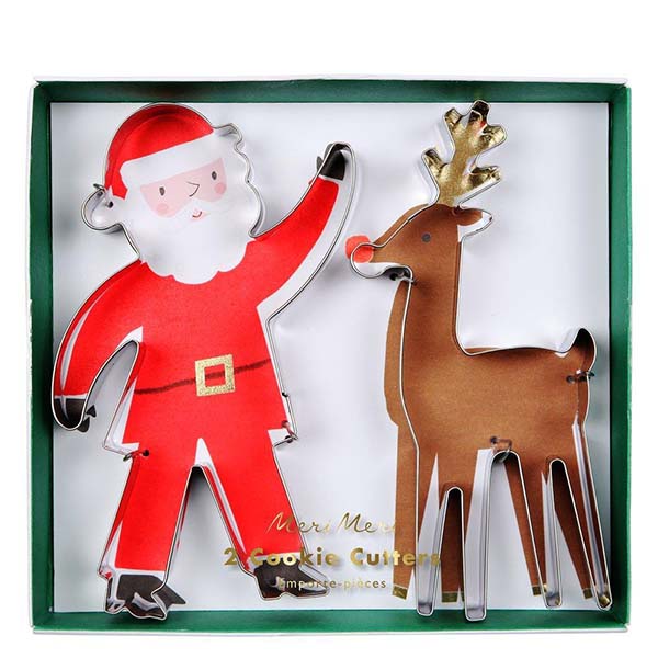 Santa & Reindeer Christmas Cookie Cutters Meri Meri