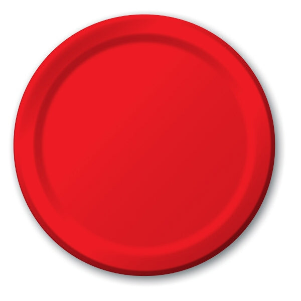 Red Small Plain Paper Plate