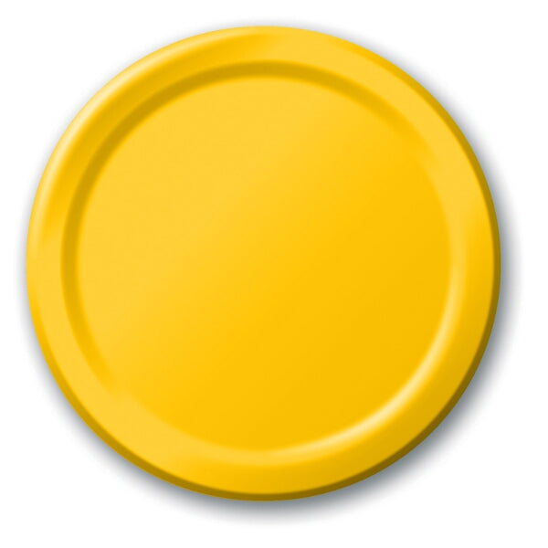 School Bus Yellow Small Plain Paper Plate