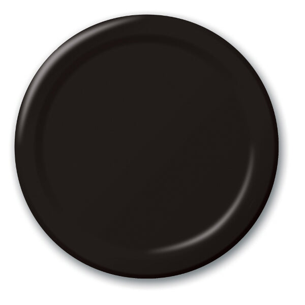 Black Small Plain Paper Plate
