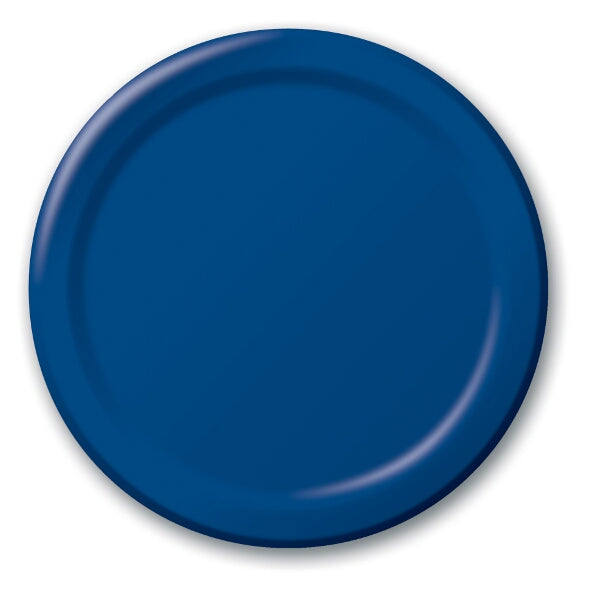 Navy Large Plain Paper Plate