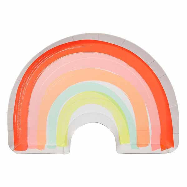 Neon Rainbow Party Plates Shaped Meri Meri