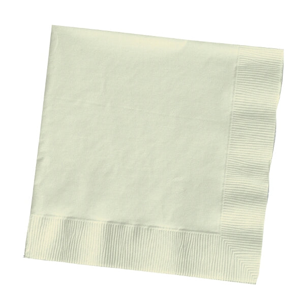 Ivory Plain Beverage Napkins