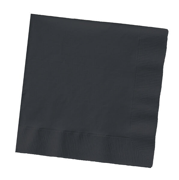 Black Plain Beverage Napkins