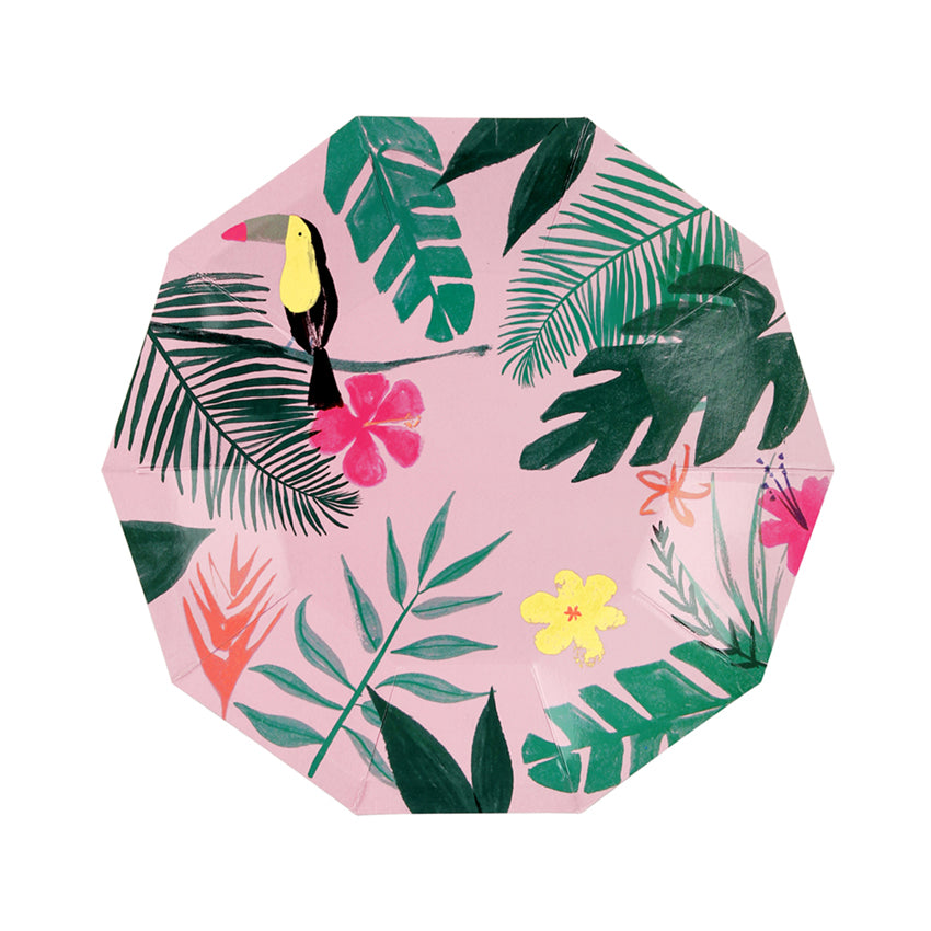 Tropical Pink Party Plates Small Meri Meri