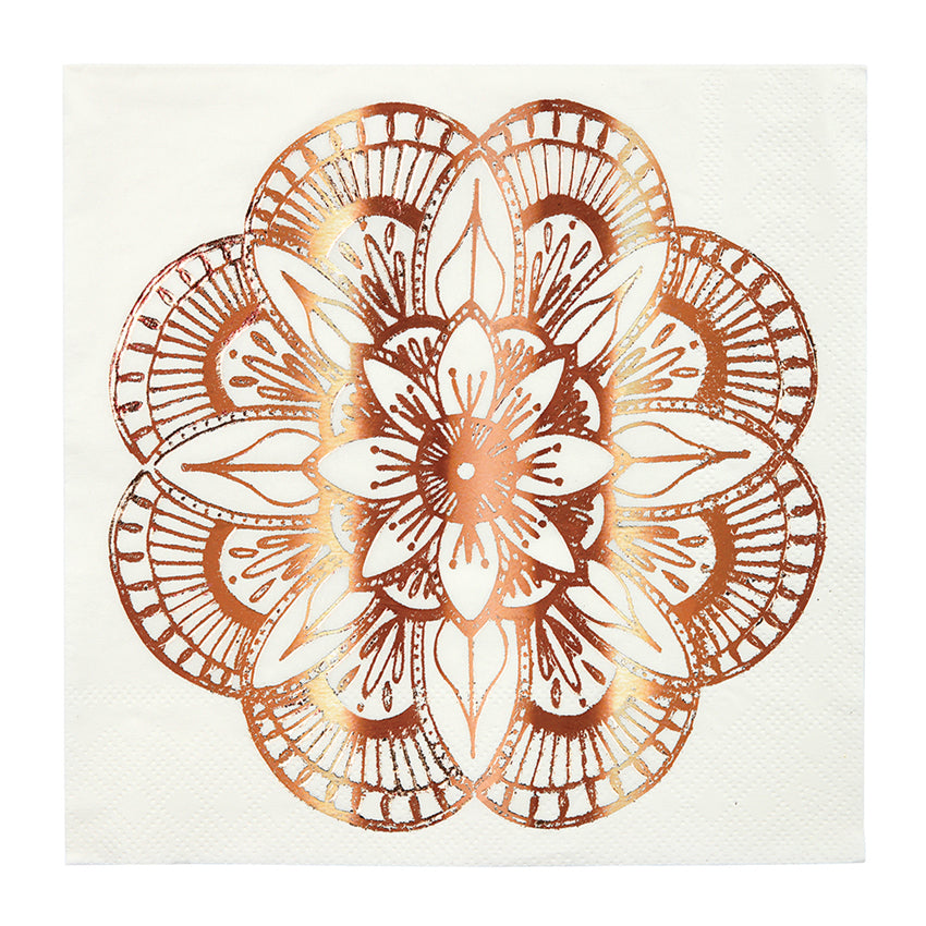 Rose Gold Mandala Party Napkins Large Meri Meri