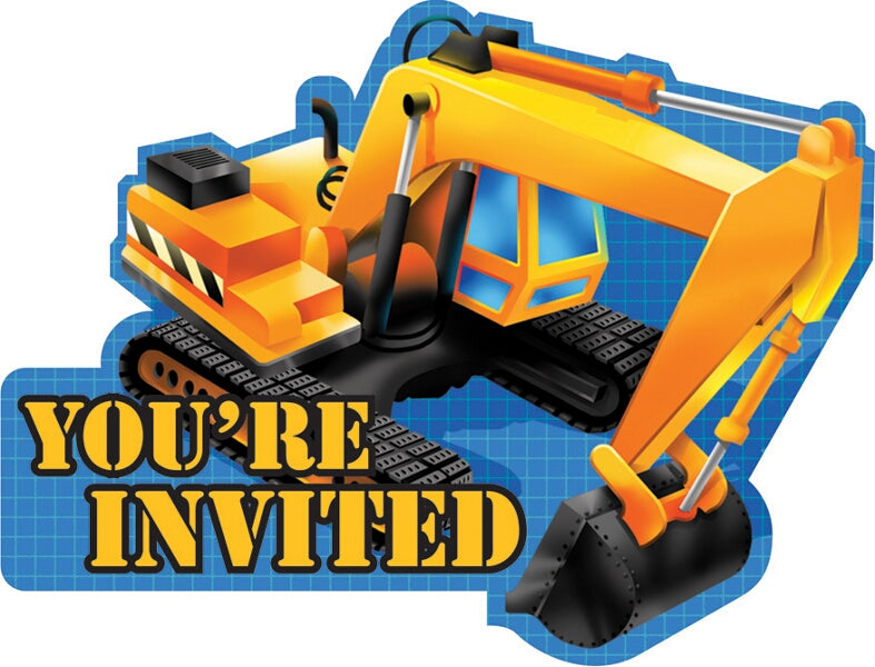 Diggers Under Constructions Party Invitations