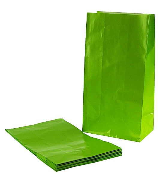 Lime Green Plain Paper Party Gift Bags