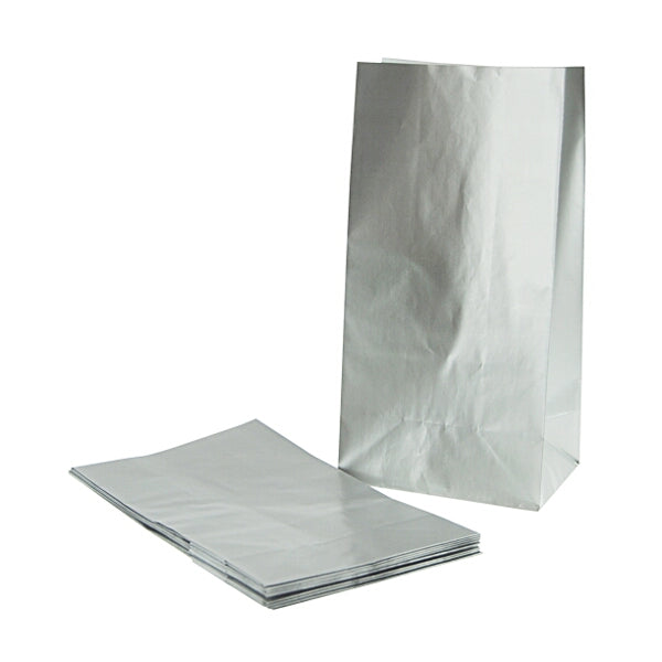 Silver Plain Paper Party Gift Bags