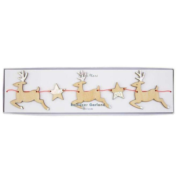 Wooden Reindeer & Star Garland Meri Meri