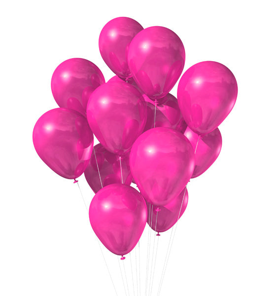 Hot Pink Metallic Latex Party Balloons