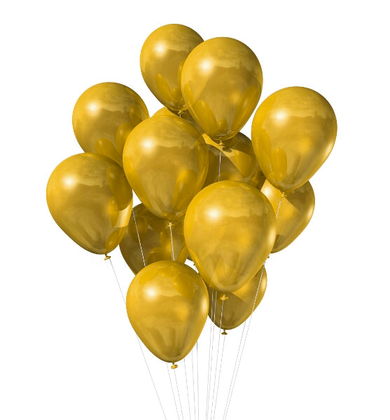 Gold Metallic Latex Party Balloons
