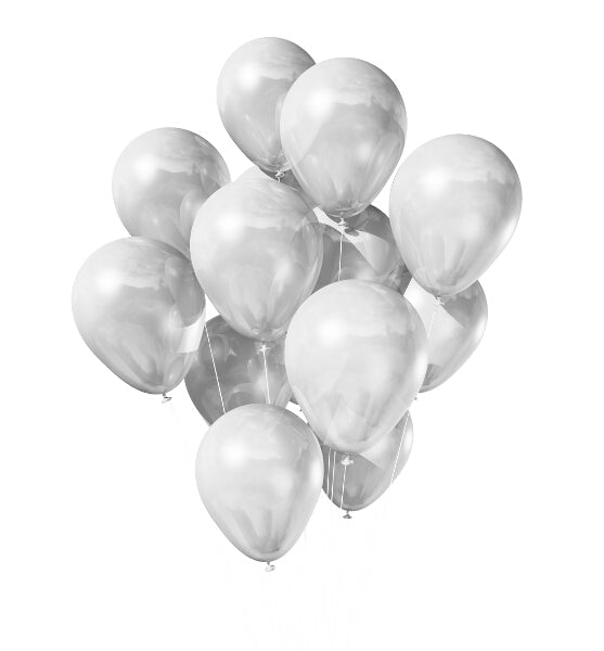 Silver Metallic Latex Party Balloons