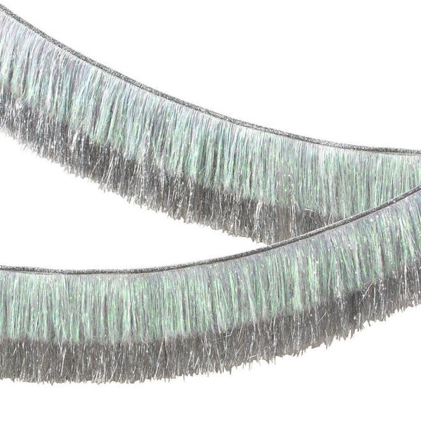 Silver Iridescent Tinsel Fringe Garland Meri Meri