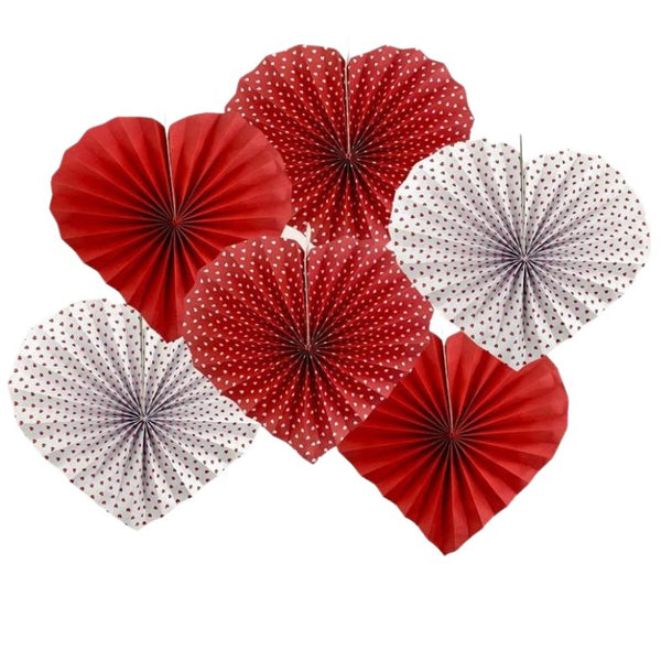 Love Heart Shaped Paper Fan Decoration Kit