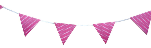 Baby Pink Polka Dot Bunting Flags