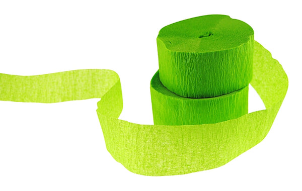 Lime Green Crepe Streamers (2 Rolls)