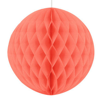 20cm Coral Honeycomb Paper Ball