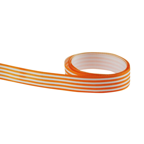 16mm Orange Grosgrain Candy Stripe Ribbon
