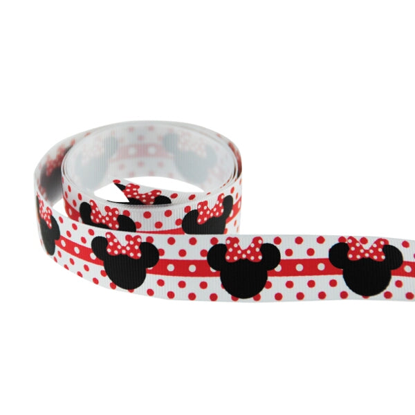 22mm Minnie Mouse Grosgrain Ribbon